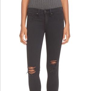 Rag and Bone dark grey ripped jeans